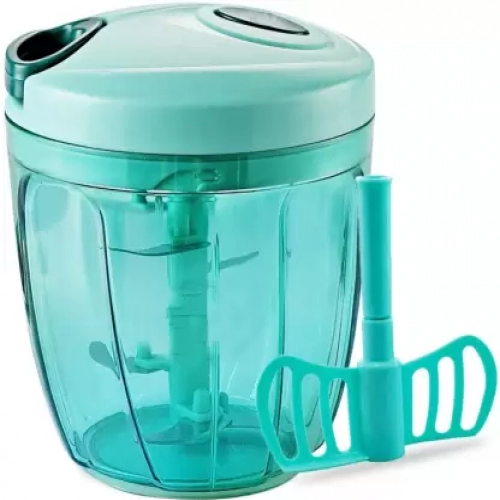 Chopper with 6 Stainless Steel blades and 1 Plastic Whisker (Green, 100ml) Vegetable & Fruit Chopper